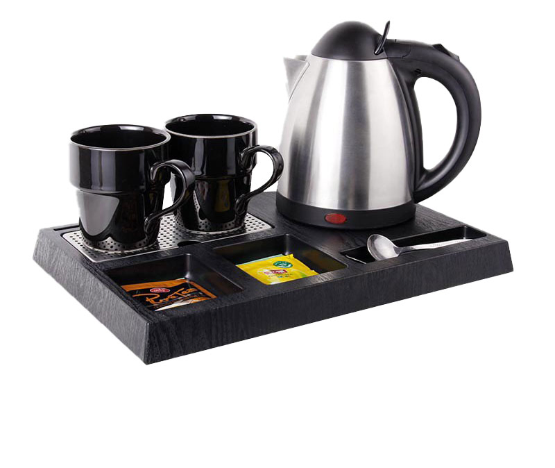 Hotel Supplies 1.2L Electric Kettle with Welcome Tray Set for Guest Room