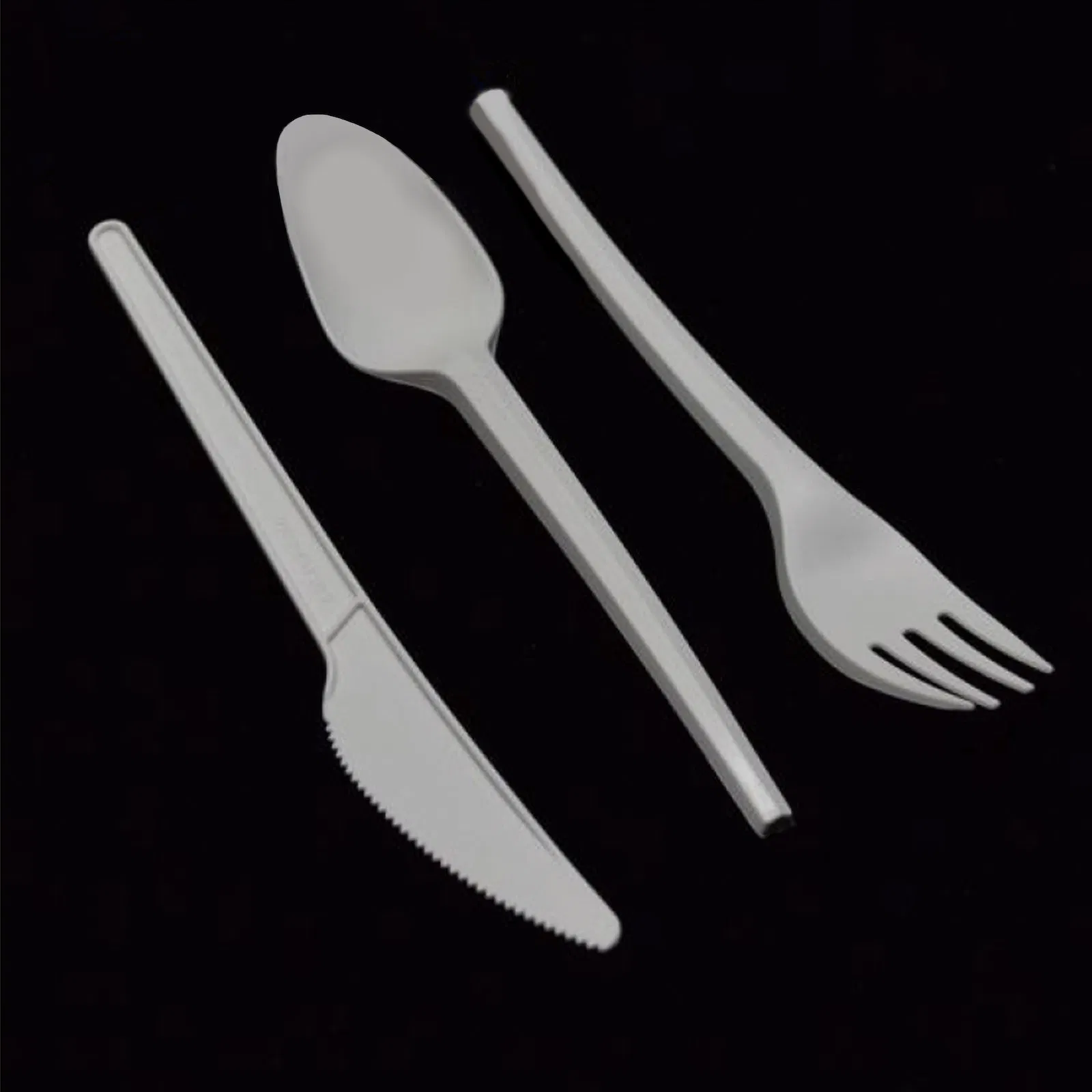 Eco Friendly Disposable Knife Fork Spoon Cutlery 100% Biodegradable PLA Plastic Flatware Sets 10
