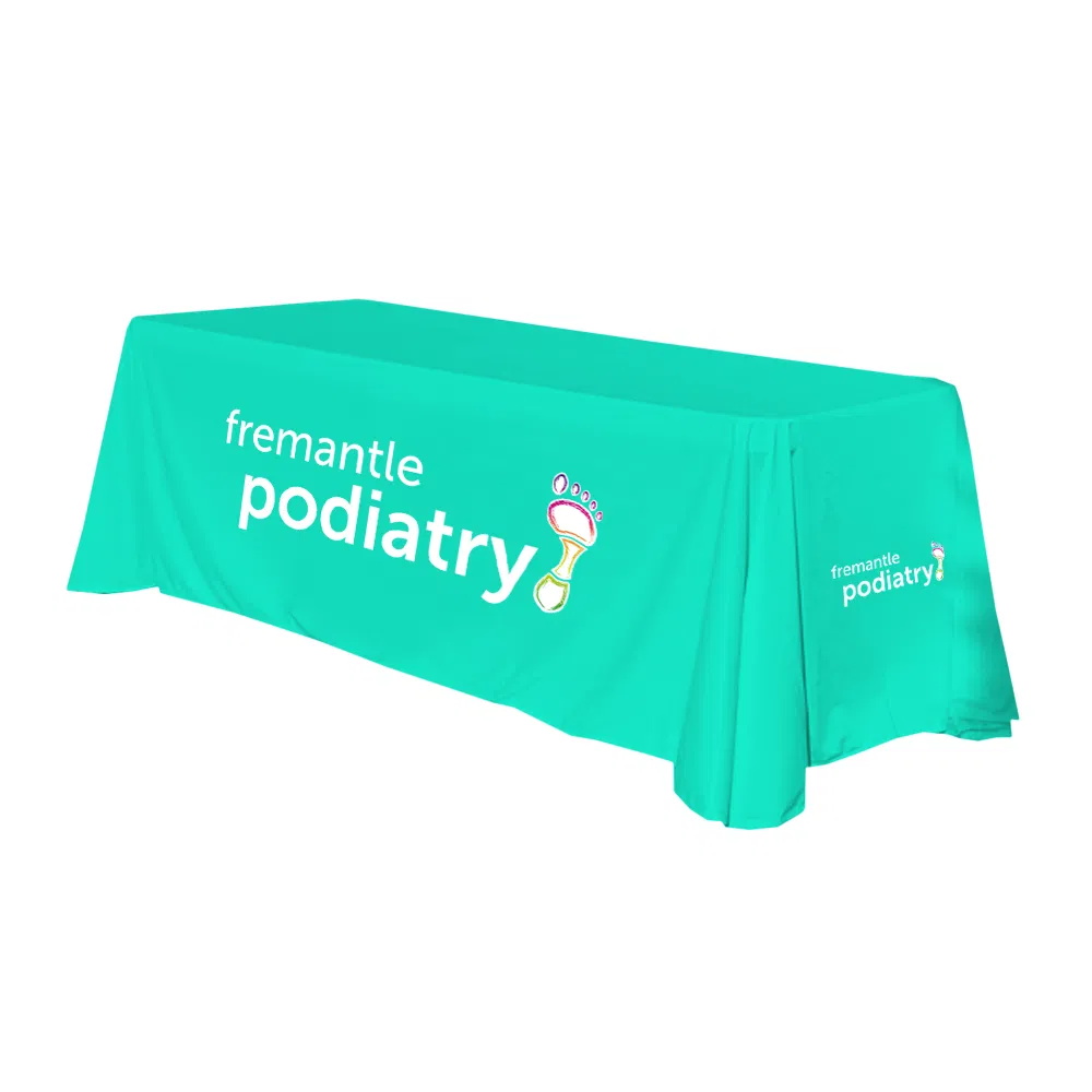 Premium Logo Table Covers for Trade Shows and Gatherings