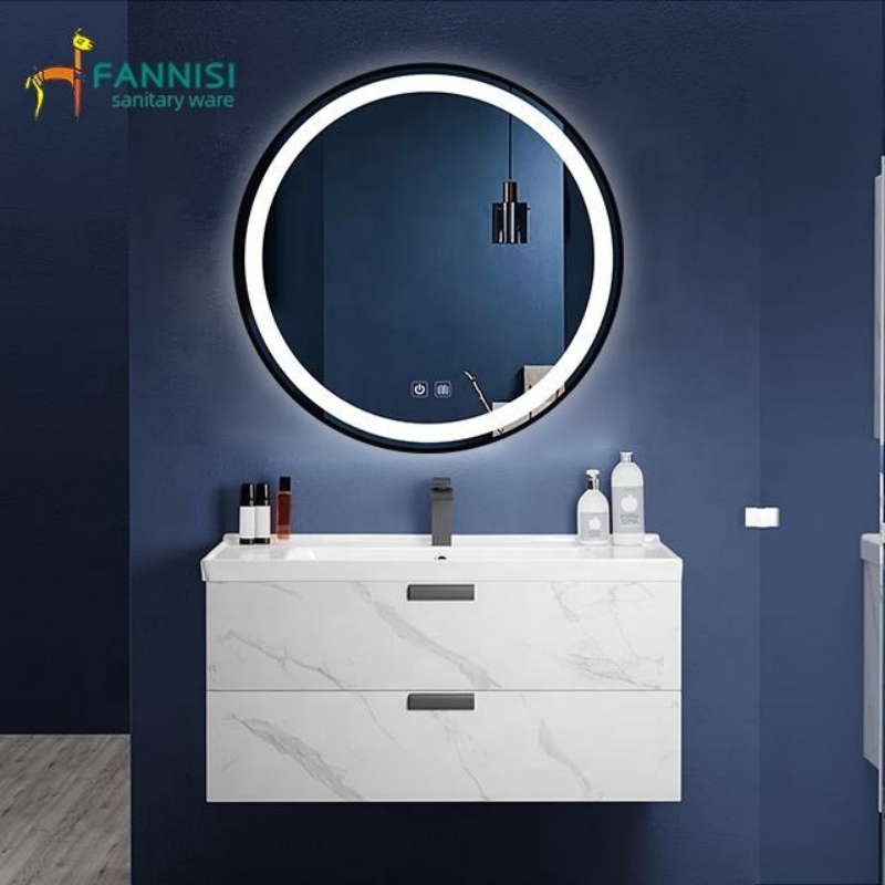 Fashion Round Mirror Bathroom LED Mirror with Antifog with Black Frame