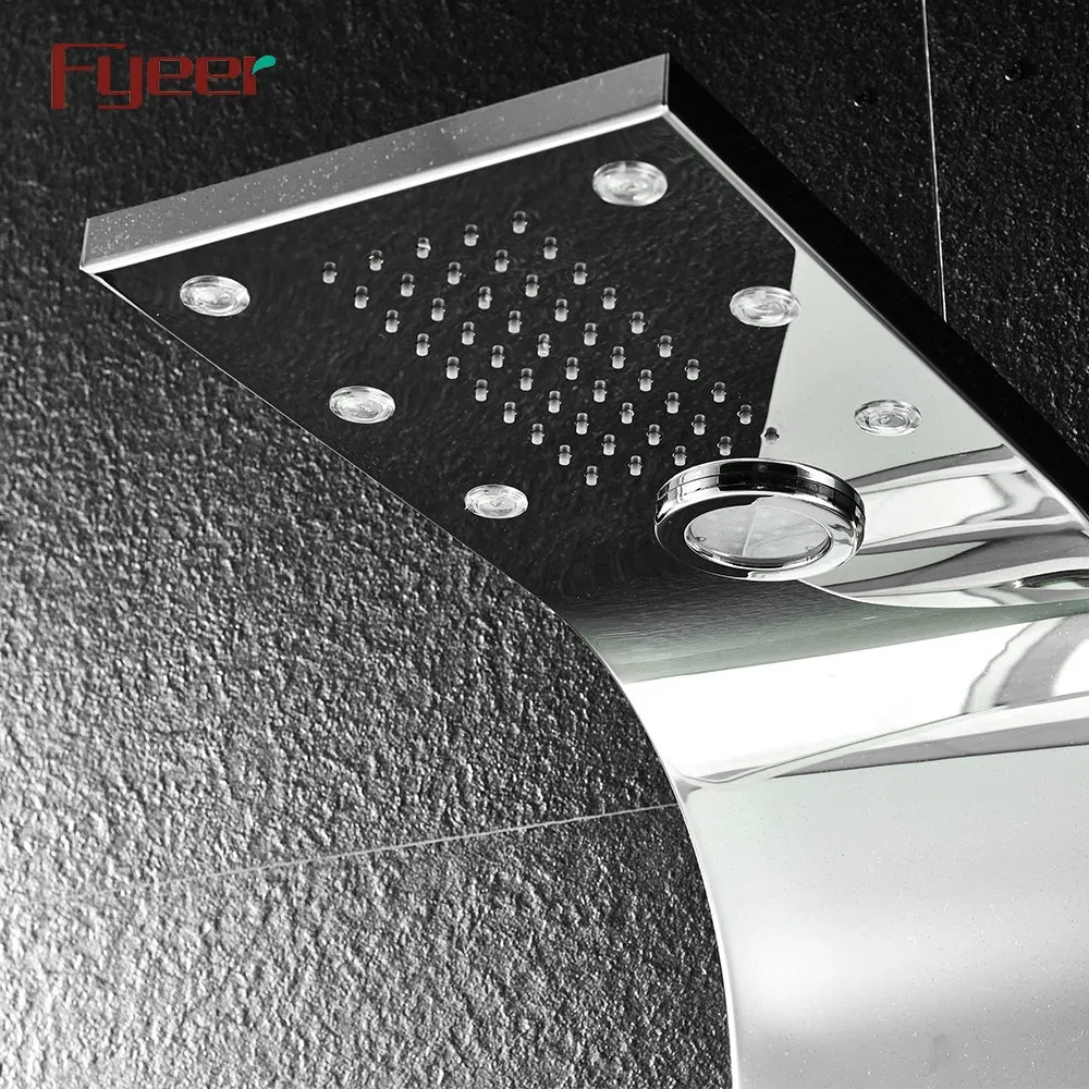 Fyeer Lighted Shower Panel with Phone Digital Display