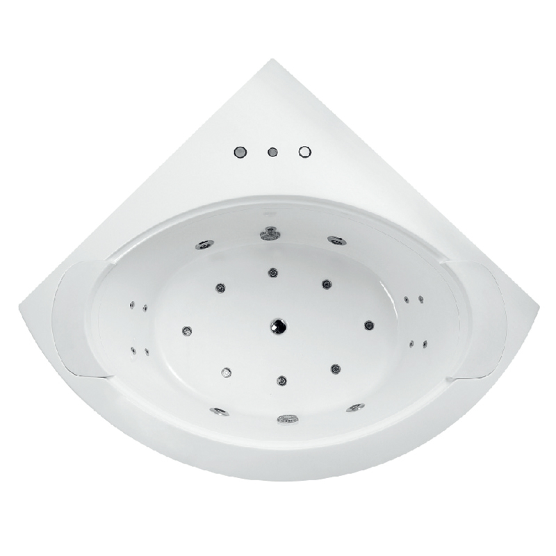 Угловая ванна с гидромассажем и смесителем