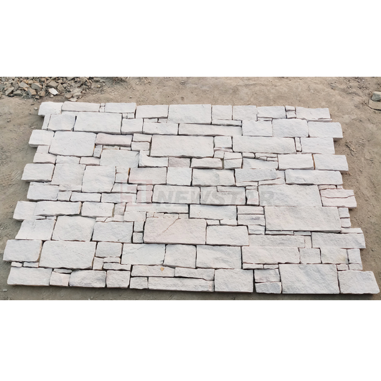 Newstar Stone Natural Split Rock Surface Ledge Stone Exterior Stone Tiles Cladding White Sandstone Natural Stone Wall