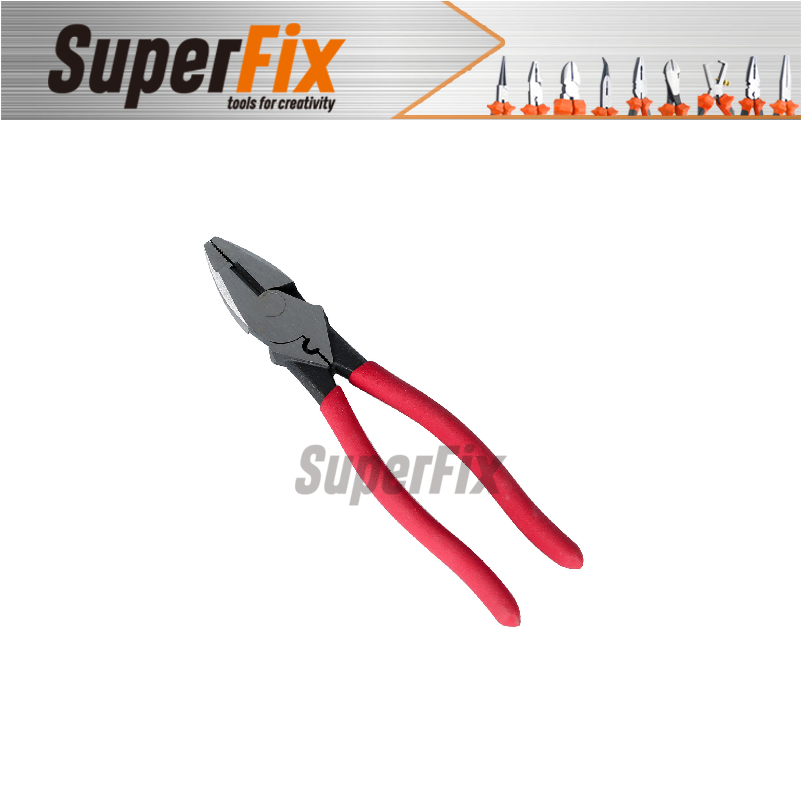 Alicate Professional Plier with PVC Handle, Polish Finish, Carbon Steel, Funcitonal/Cutting/Twisting/Clamping, Long Nose Pliers