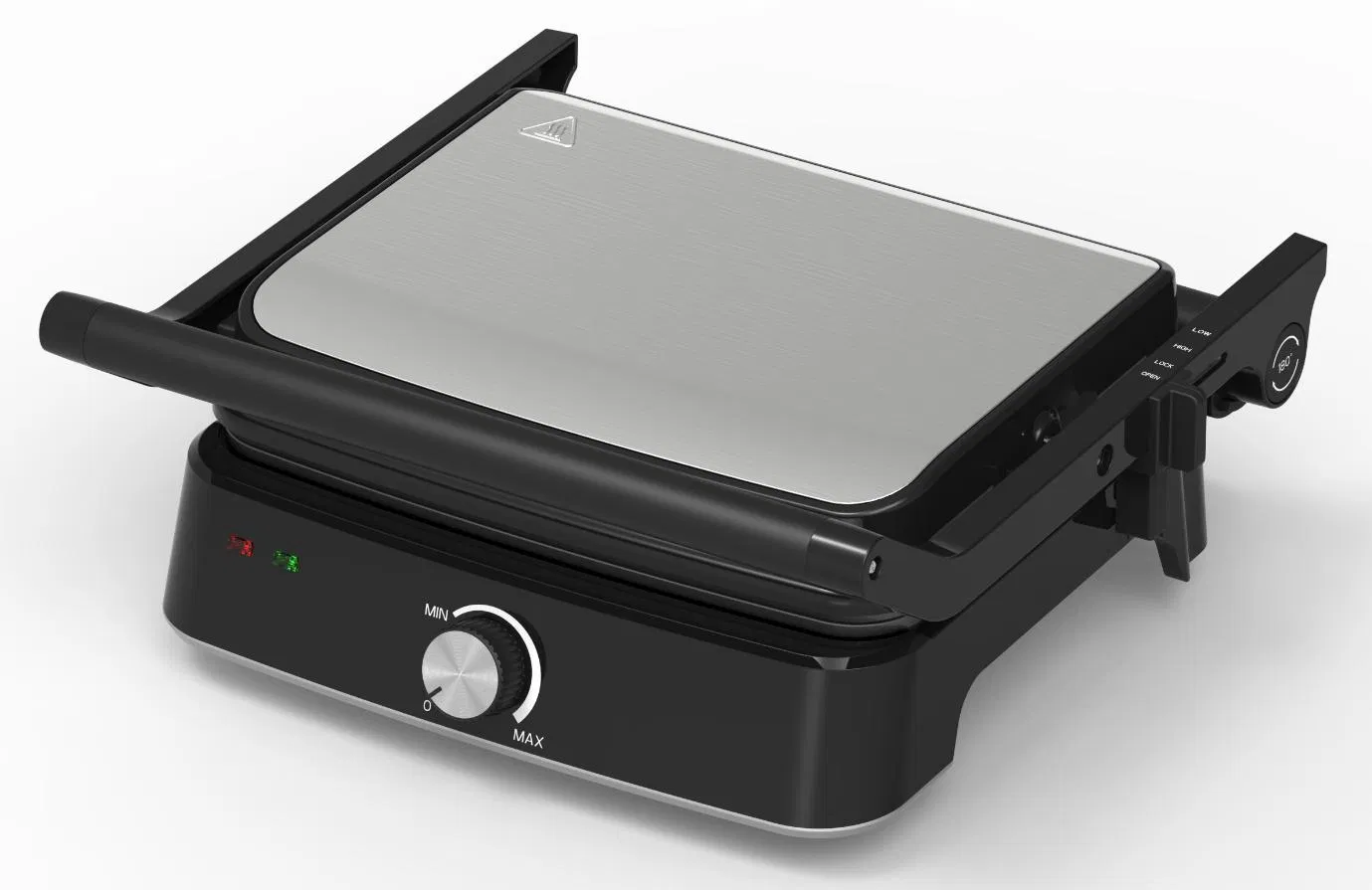 180 Degree Open 4 Slice Grill Commercial Portable Electric Meat Pie Maker Contact Panini Sandwich Press Grill