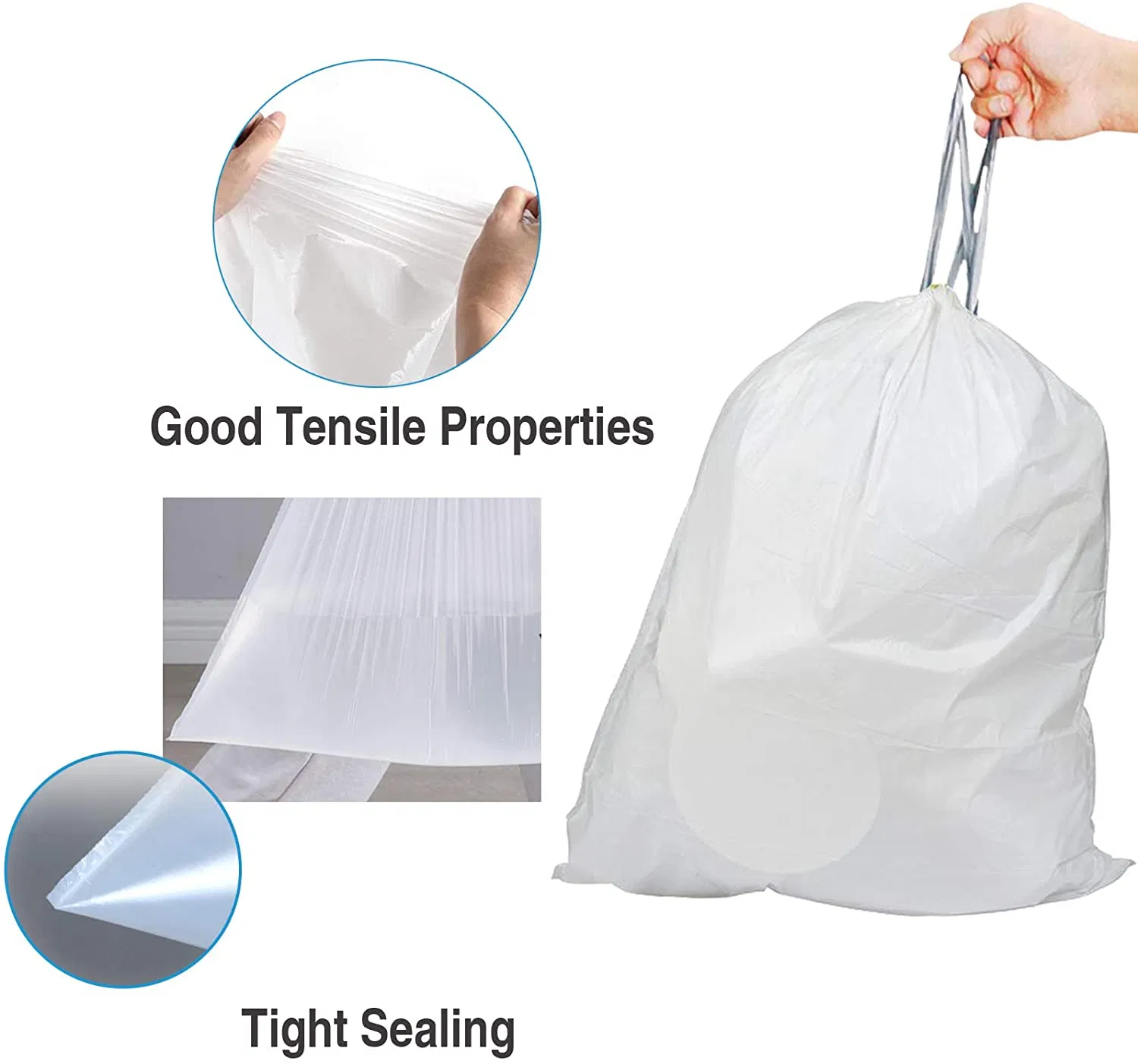 Hot Sale High Quality China Plastic Disposable Drawstring Garbage Bag