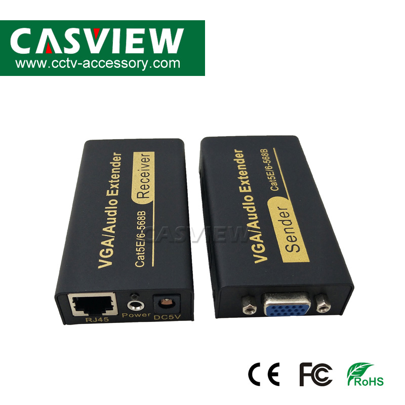 Удлинитель VGA 100м с аудио, передача через RJ45