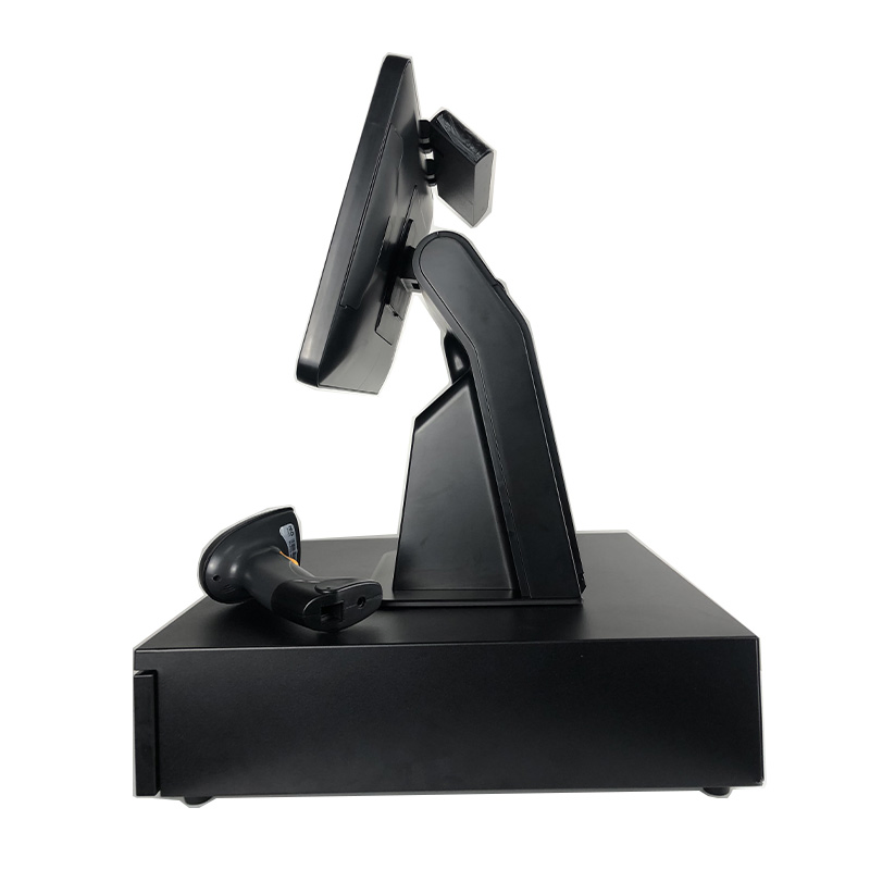 15.6-Inch POS Windows Touch All-in-One Computer Scanner Printer Cafeteria Cash Box