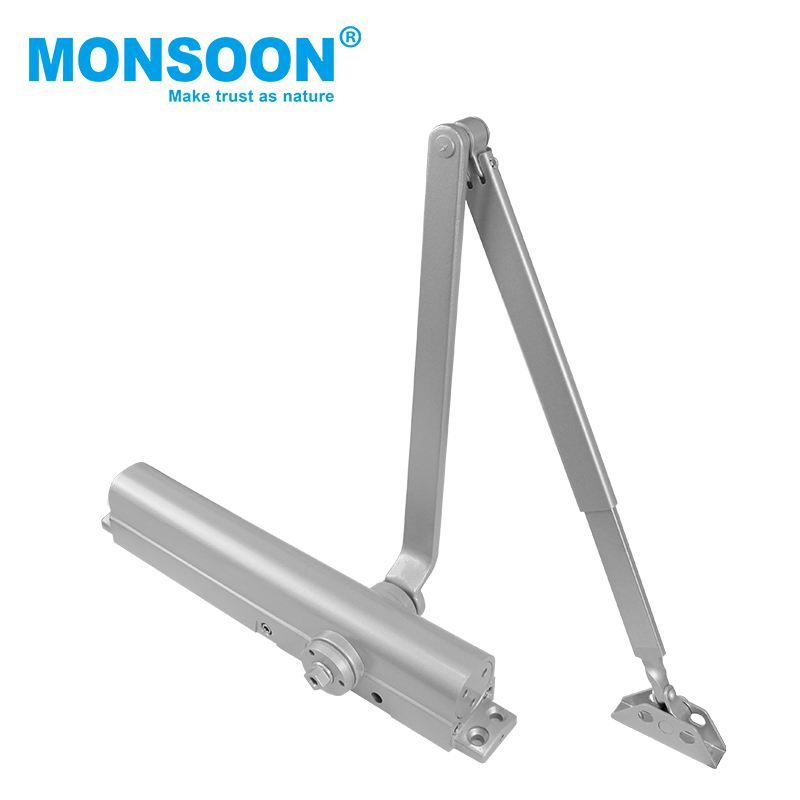 Office Commercial Heavy Duty Concealed Fire Rated Door Stop Hardware Fittings Aluminum Adjustable Triangle Concealed Door Closers