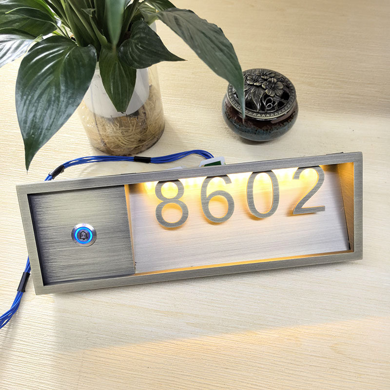 OEM ODM Modern Hotel Doorbell LED Doorplate with Dnd Mur Logo