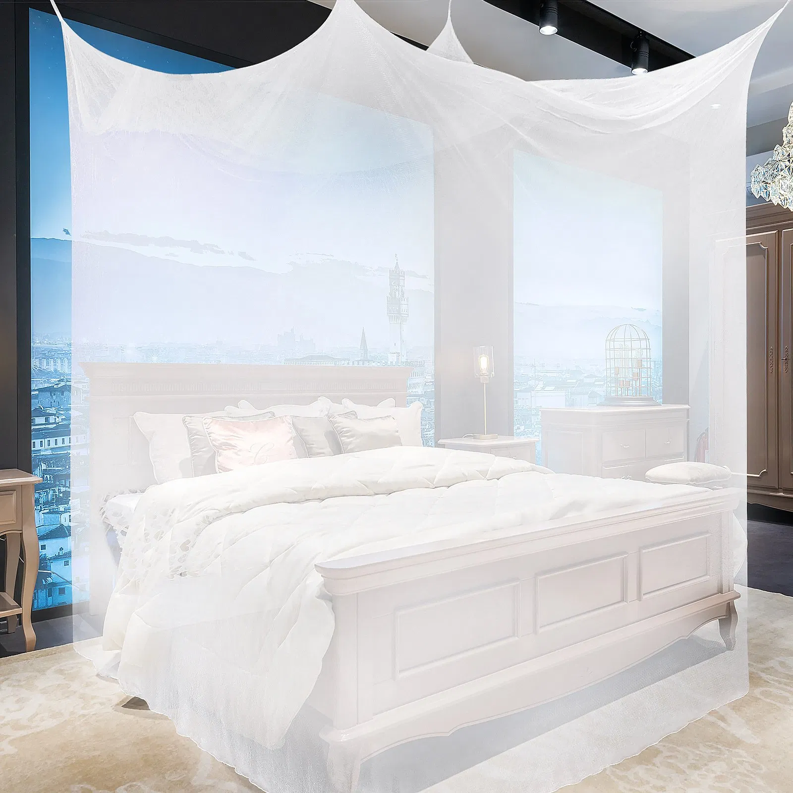 Long Lasting Insecticide Mosquito Net for Bed Deltamethrin Insecticide Large White Bed Canopy