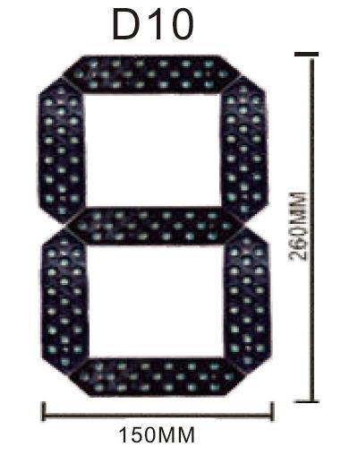 RoHS Approved 10 Inch Assembly 7 Segment LED Display with Waterproof for Outdoor or Semi-Outdoor Application