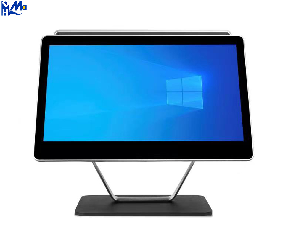 15.6+10.1 Inch LED Monitor Dual Display Touch Screen POS Terminal Cash Register with Two Monitor 607