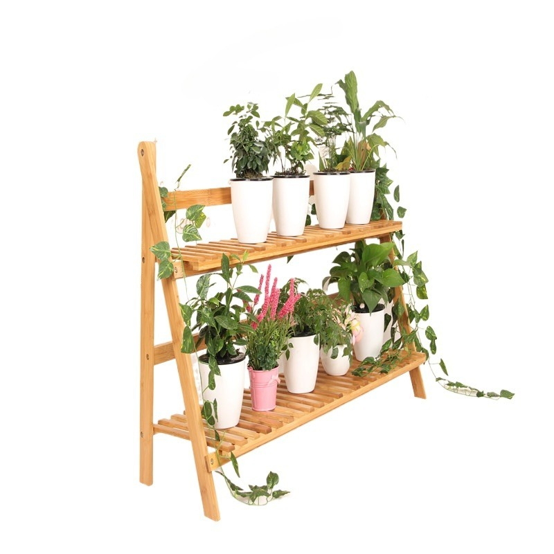 Wholesale Stable Foldable Bamboo Flowers Party Decor Outdoor Furniture Flower Stand