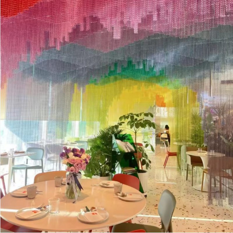 Decorative Art Aluminum Chain Mesh, Handmade, for Cafes, Restaurants and Wedding Styling