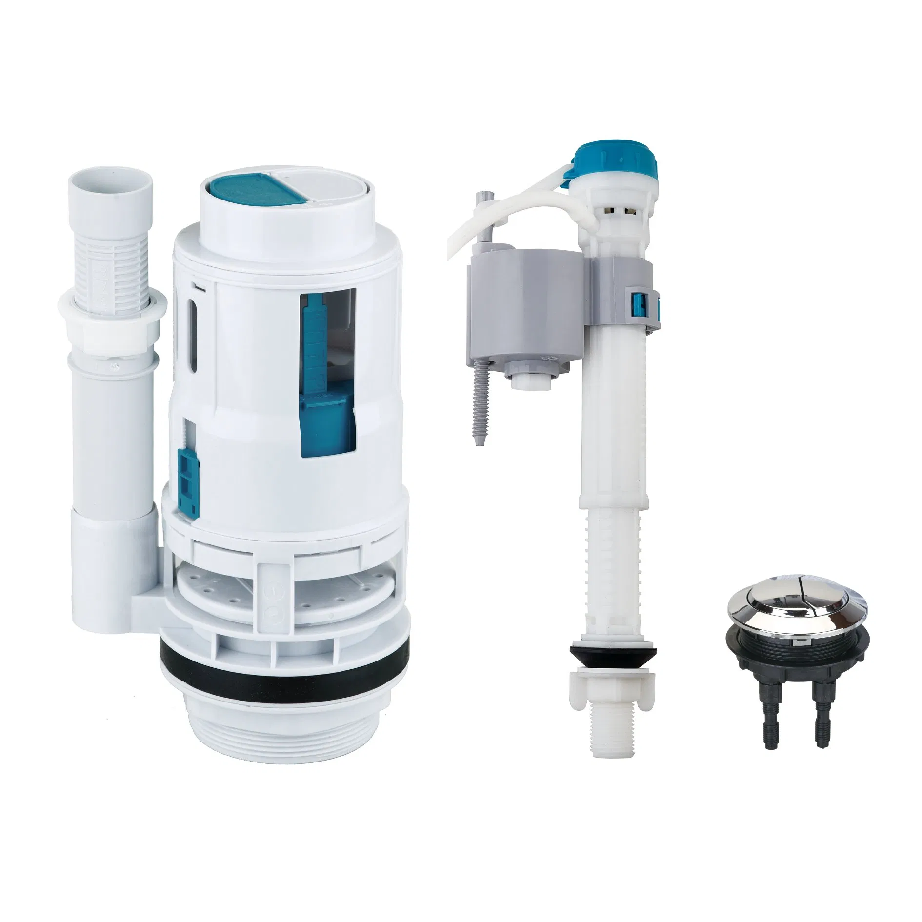 PP Dual-Flush Toilet Cistern Fitting Fill Valve and Flush Toilet Flush Mechanism for Bathroom