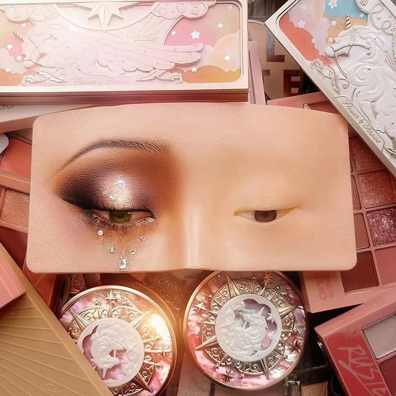 Simulated Face Silicone Makeup Board Reusable Eyebrow Eye Makeup Board Practice