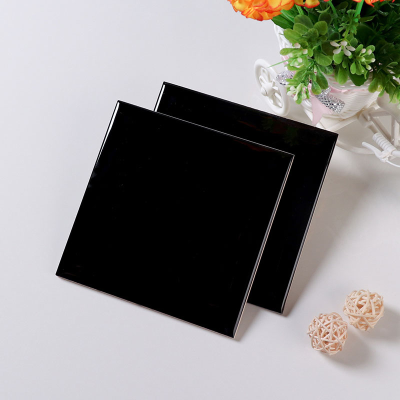Bathroom Wall Glazed 15*15cm 6*6inch Ceramic Black Tiles