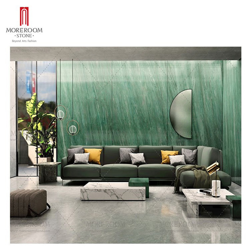 1600*3200 Green Emerald Marble Look Large Format Tile Sintered Stone for Countertop