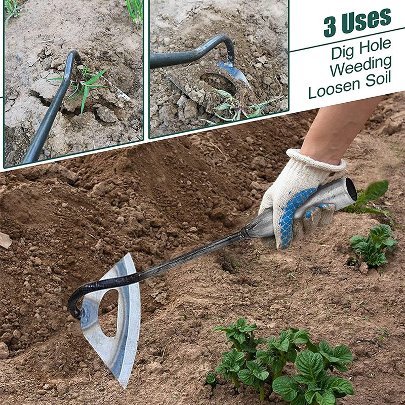 Hot Selling Hand-Hardened Forged Hoe Weeding Gardening Tool Hoe Hand-Held Small All-Steel Hardened Hollow Hoe