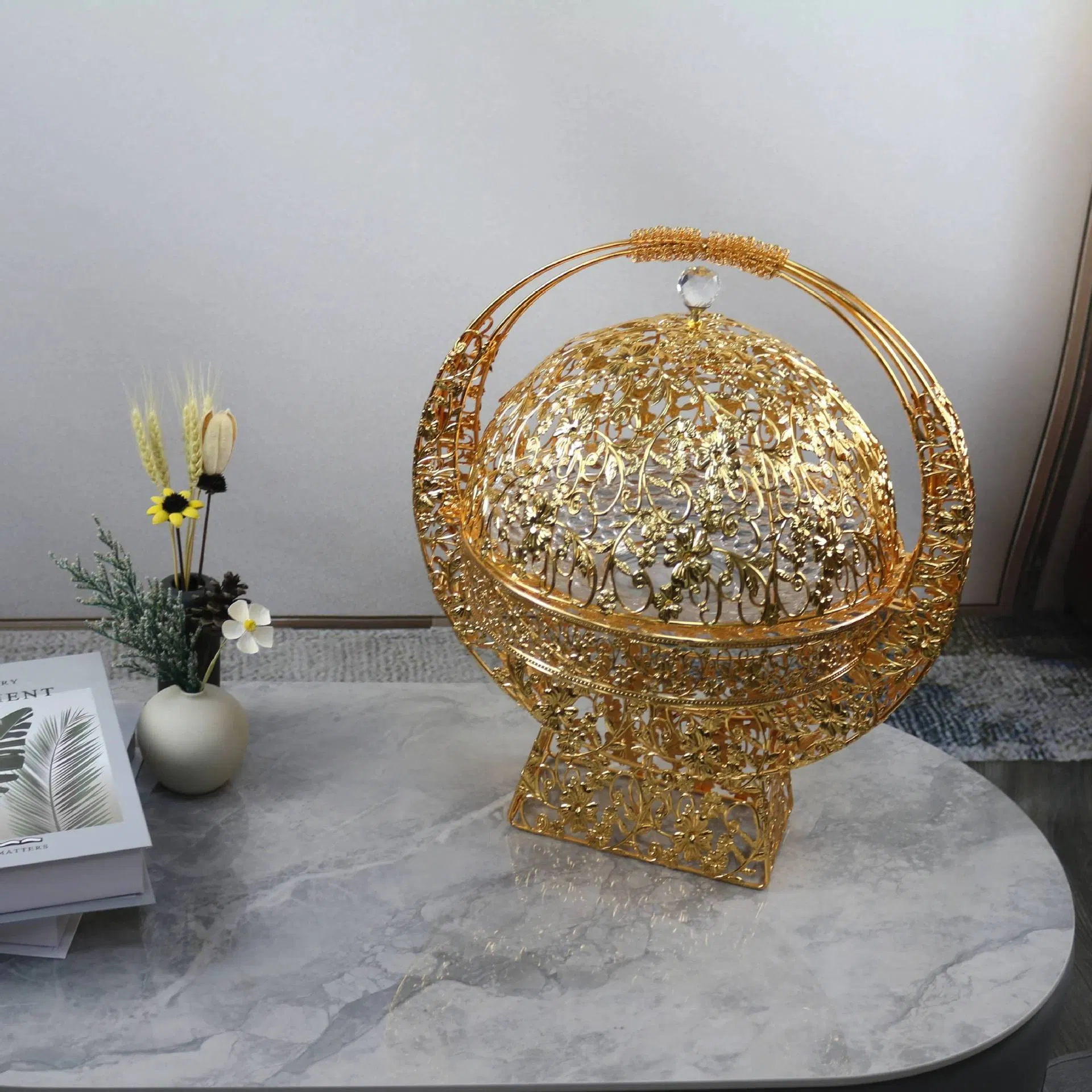 Golden Nordic Fruit Storage for Home Living Room Tray