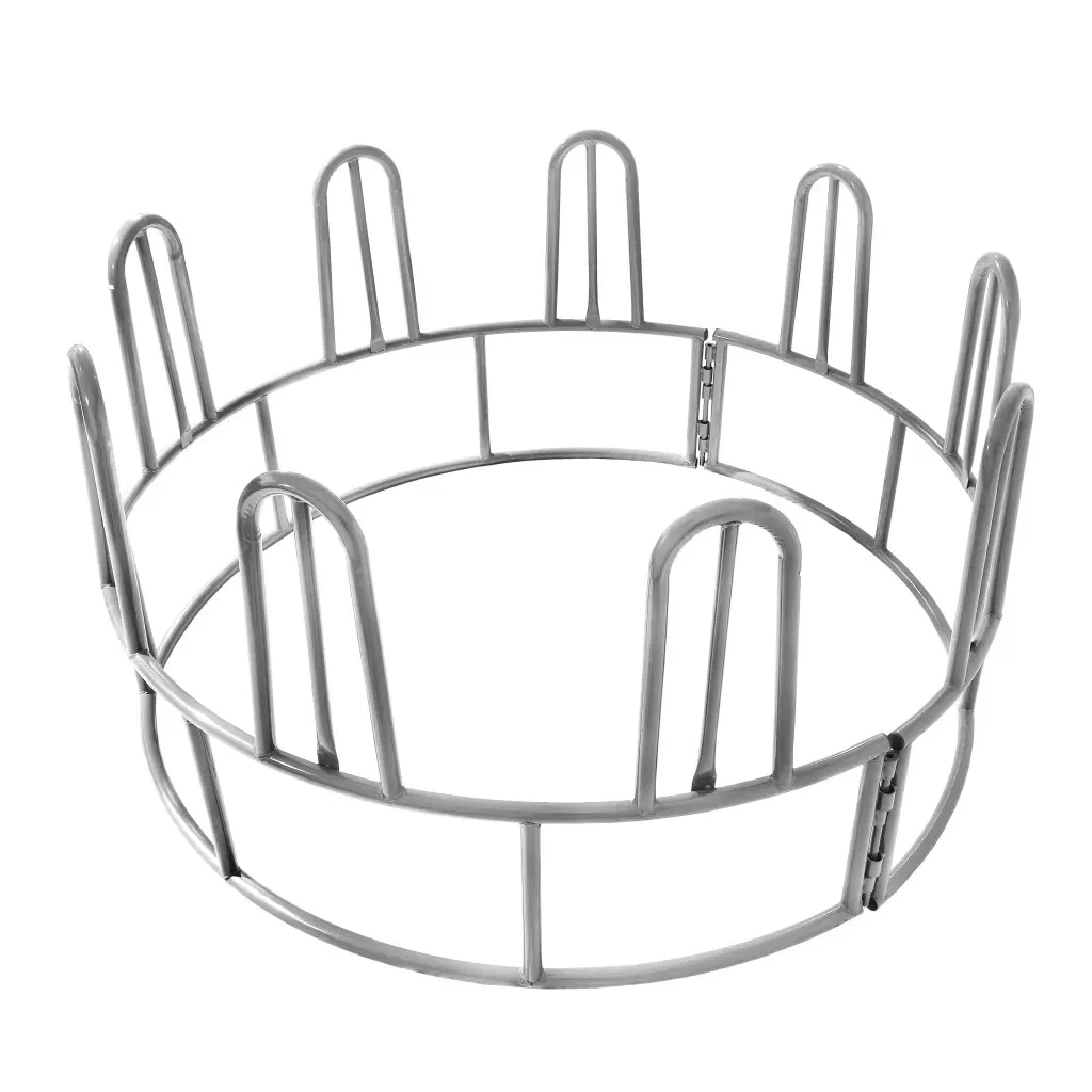 Galvanized Tombstone Round Bale Hay Feeder for Efficient Cattle Feeding in Agricultural Farms and Ranches