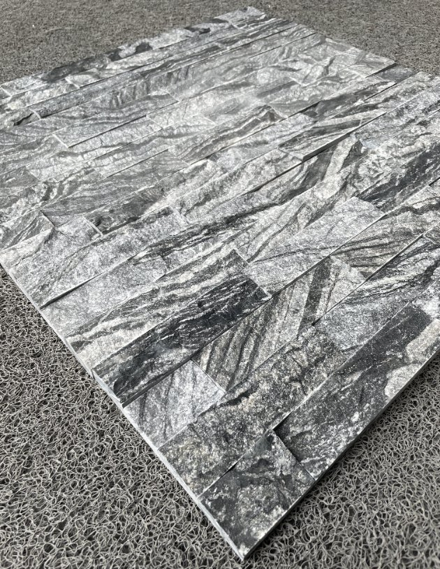 Natural stone veneer ledger panel split Black Wooden Marble Stacked Wall Stone for interior/outdoor/exterior bathroom/kitchen/lobby wall/background