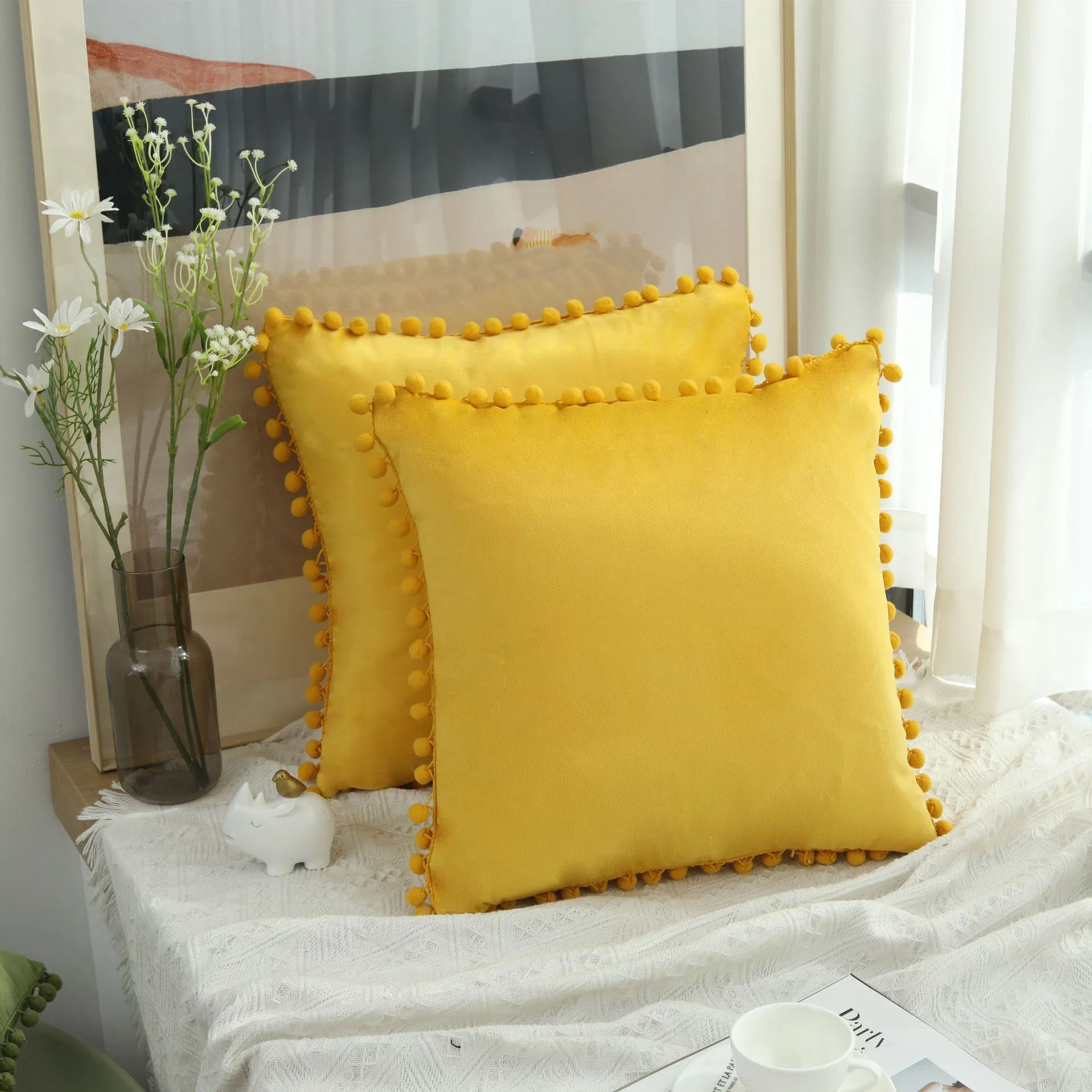 18X18 Velvet Cushion Case Cute and Soft Square Throw Pillows