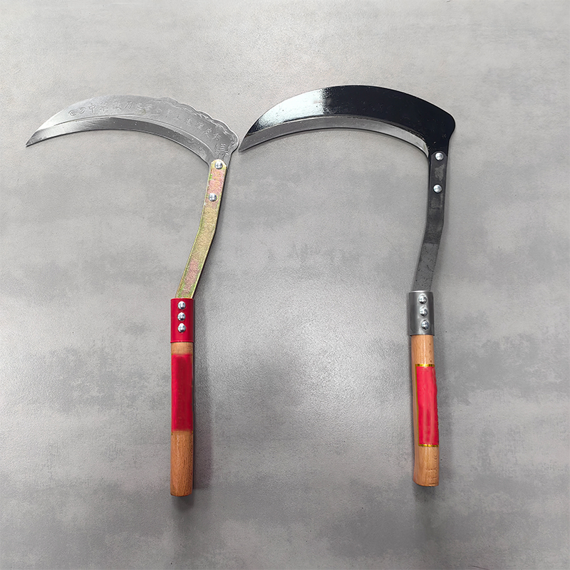 Agricultural Grass Cutting Rice Curved Sickle Direct Sales of Wooden Handle Sickle