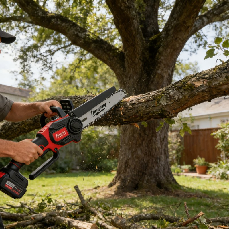 Cordless Portable Electric Chain Saw for Outdoor Working Sites