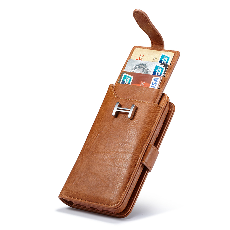 Кожаный чехол-кошелек для iPhone 6/7/X с держателем карт