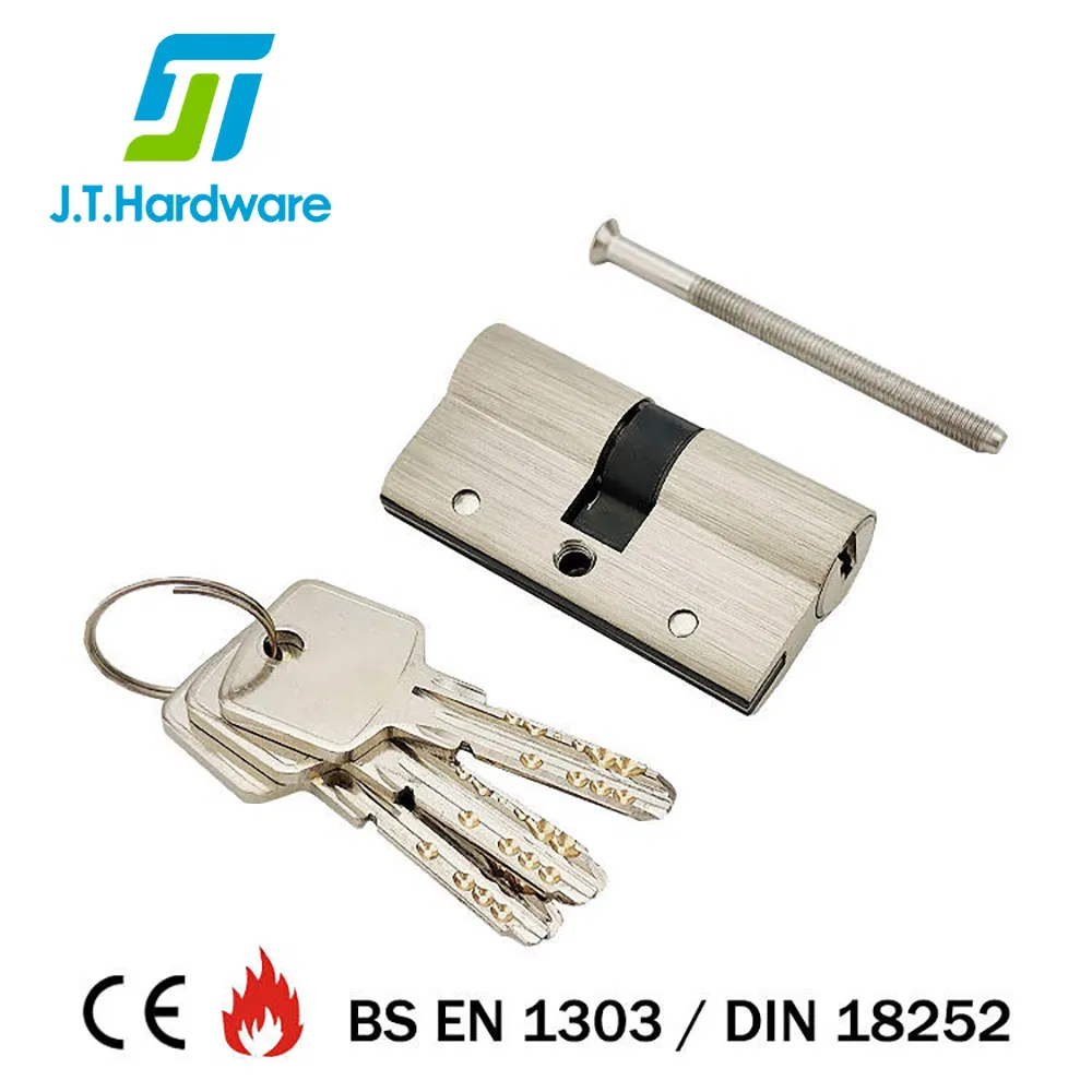 CE Fire Rated European Security System Wooden Door Hardware 12pins Anti Snap Cylinders Double Turn Solid Brass Double Keys Anti Snap Mortise Cylinder Lock