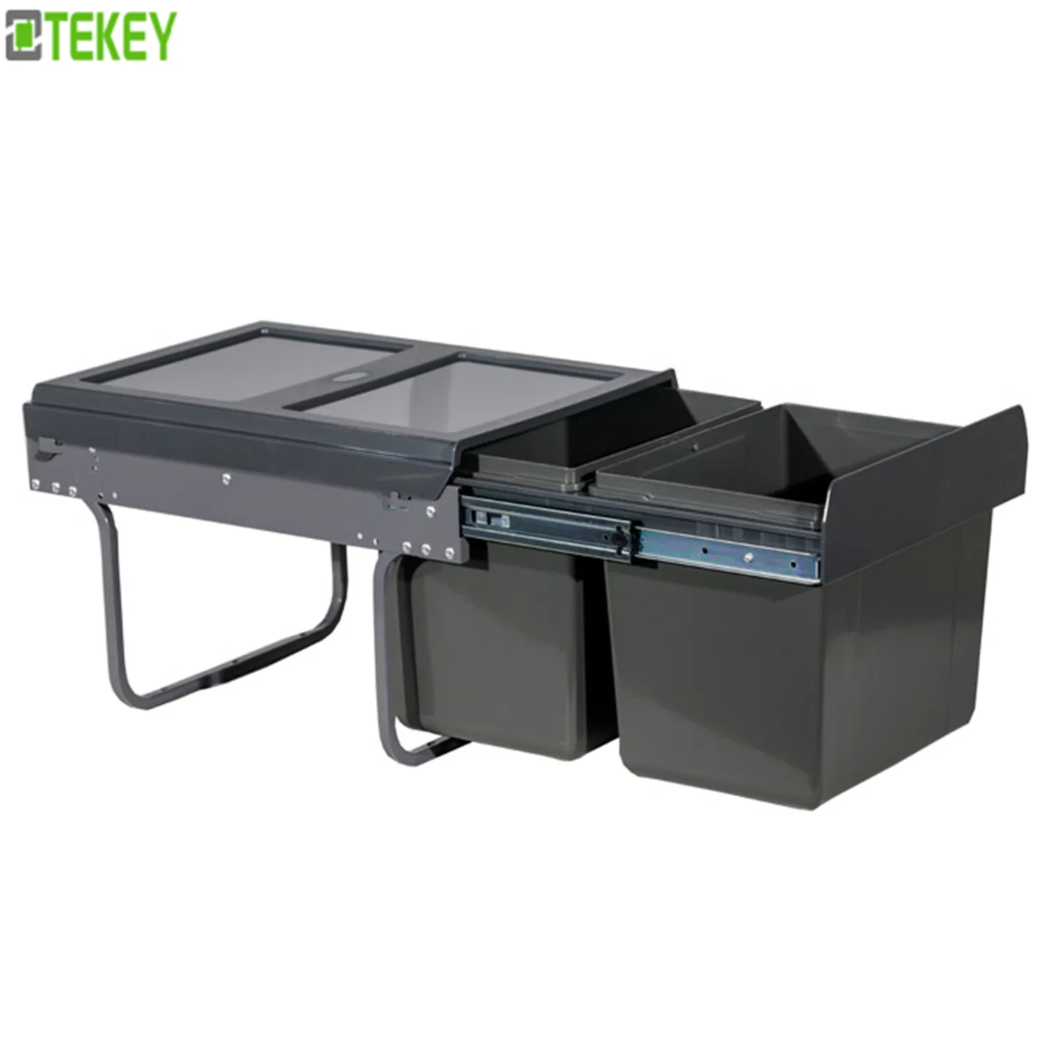 Встроенный выдвижной мусорный бак Tekey 2x15 л для кухни