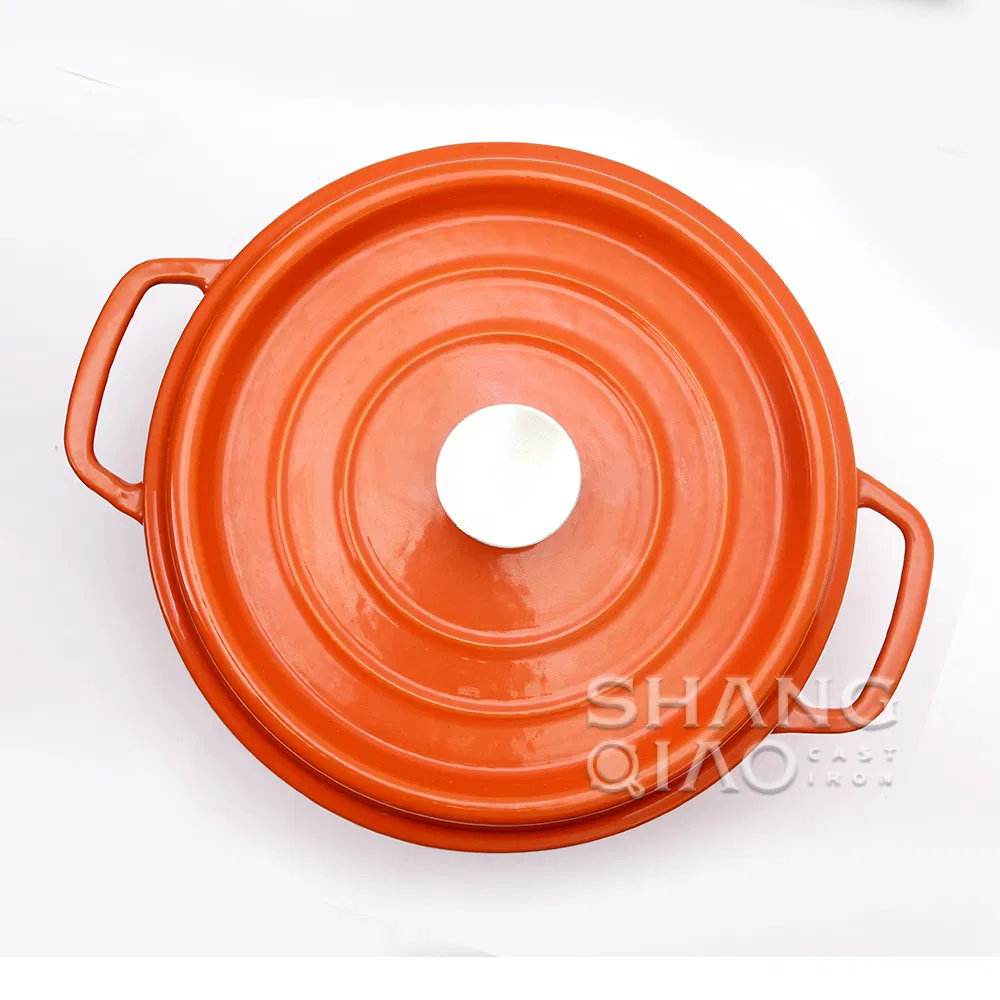 Чугунная эмалированная жаровня для хлеба с двумя ручками