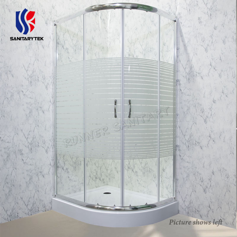 Bathroom Matt Black Aluminium Frame Quadrant Shower Enclosure