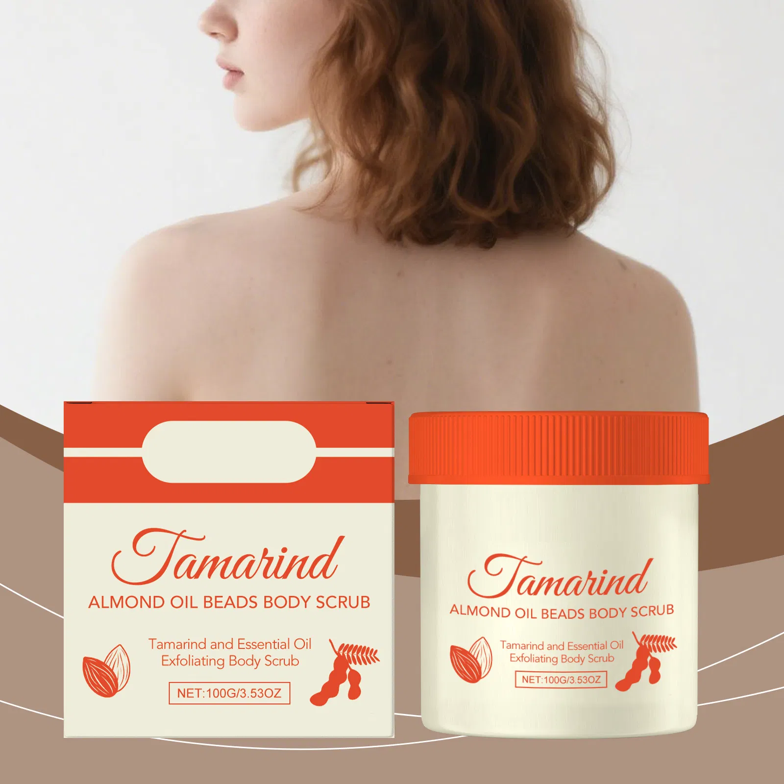OEM Customize Glupa Exfoliate Apricot with Tamarind Powder Licorice Extract Exfoliating Whitening Body Scrub