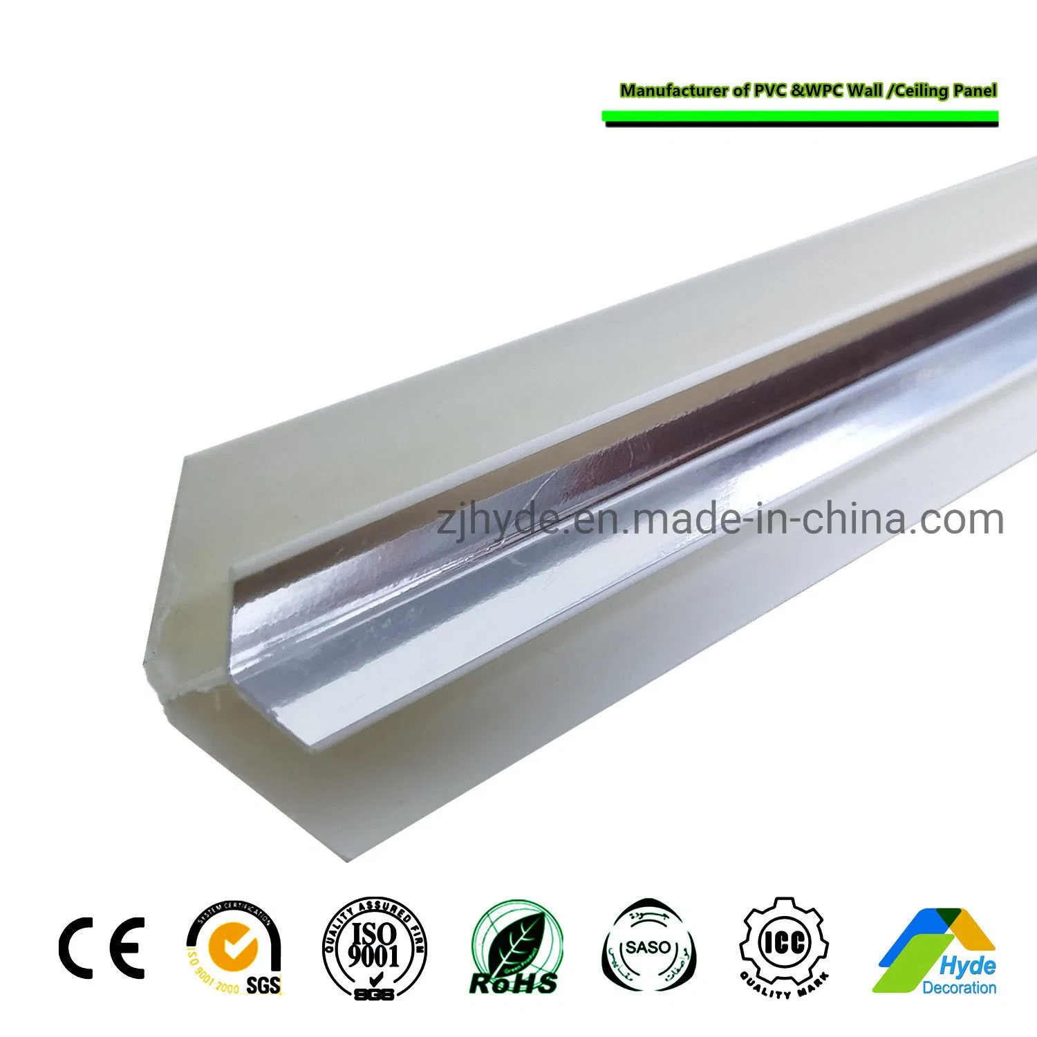 Customized PVC Plastic Angle Trim /PVC U Trim/Plastic Corner Trim/90 Degree PVC Trim/Silver Plastic Corner Trim