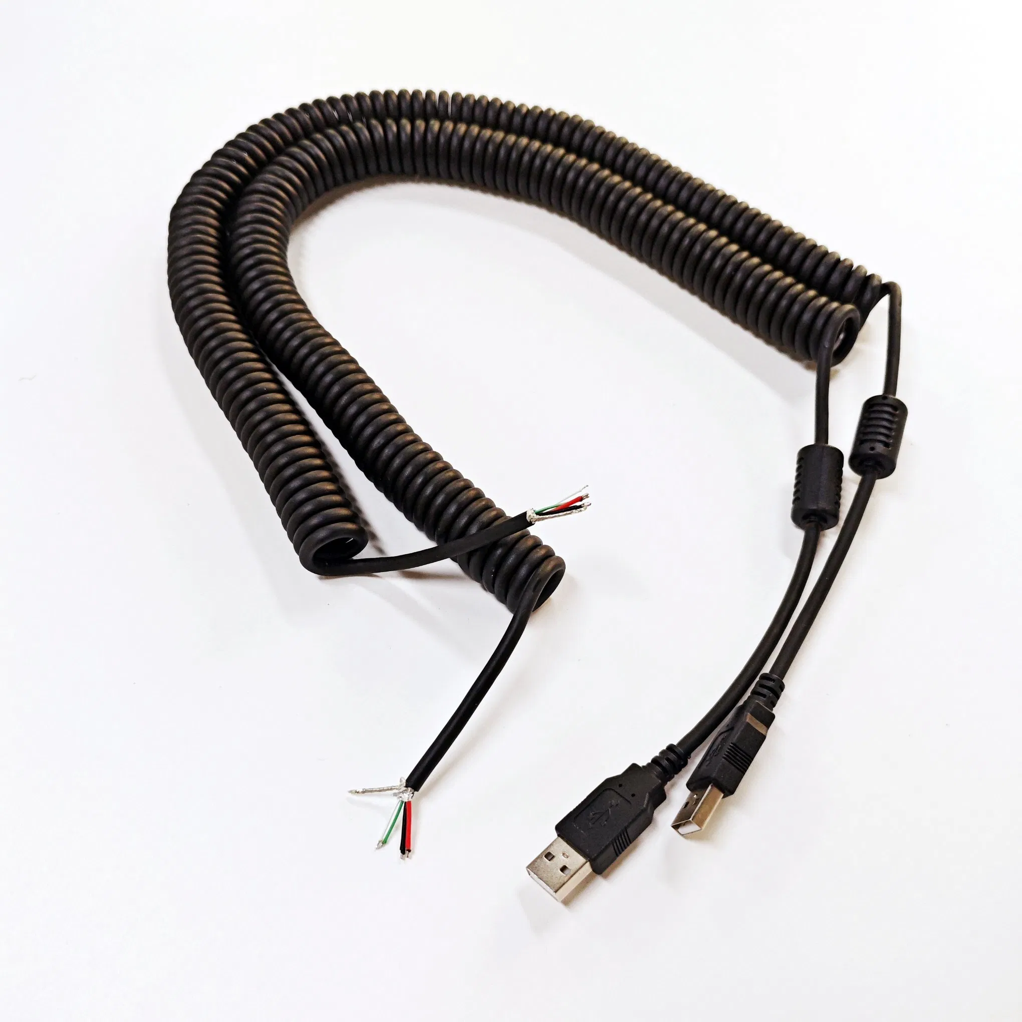 Телефонный кабель USB спиральный, выдвижной