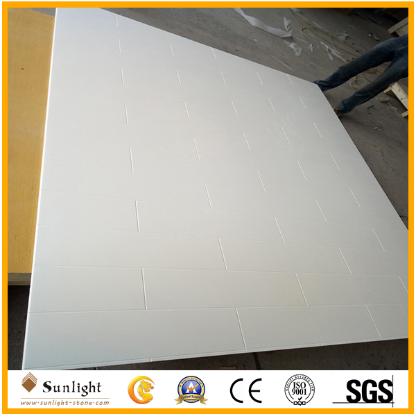 Glossy White Cultured Marble Tub Surround Panel for Apartment/Hotel
