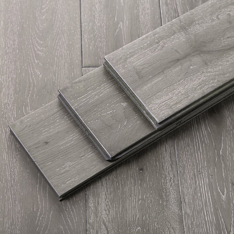Premium Brushed Oak Flooring in Elegant Grey and White