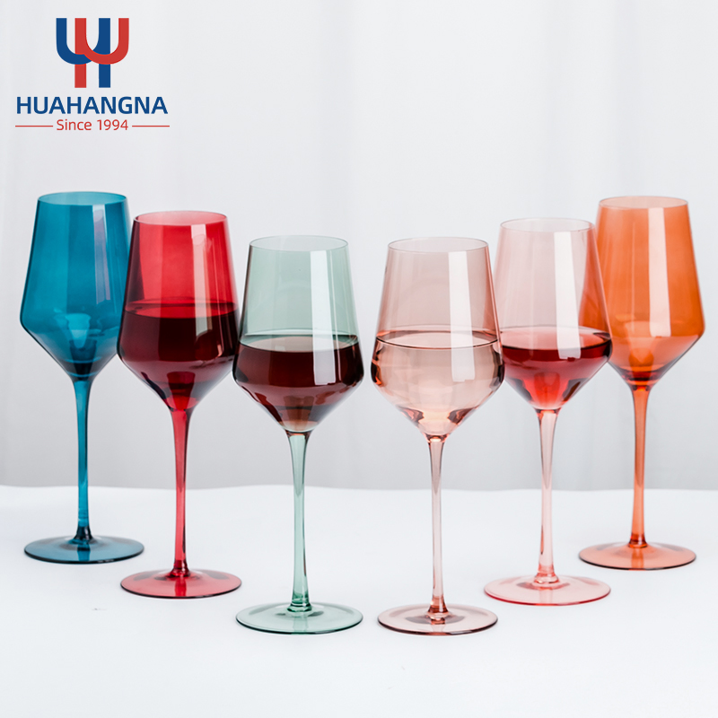Розовые бокалы для вина 430 мл, ручная работа