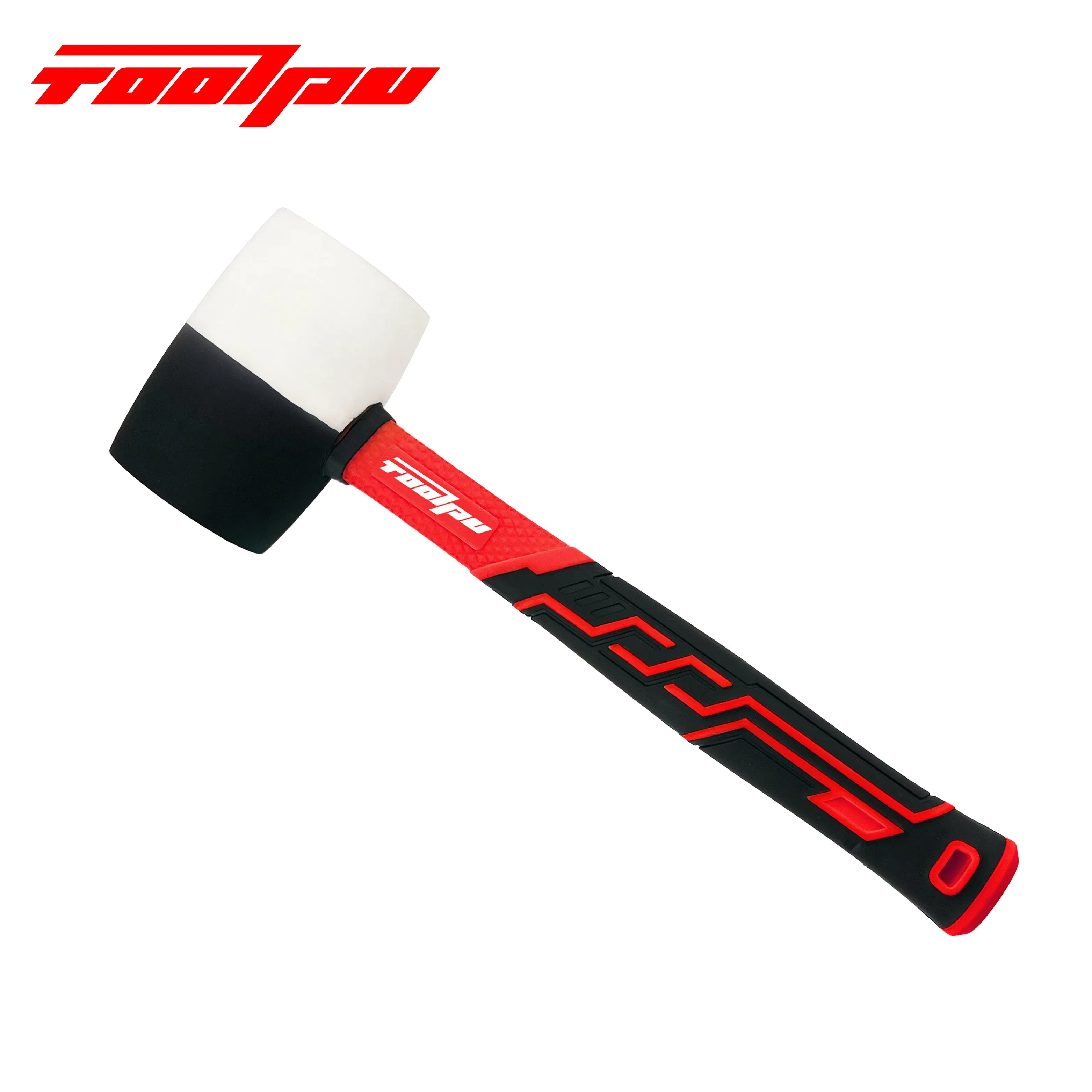 OEM Industrial Grade Rubber Hammer with 35cm Fiber Handle Black Hand Tool for Welding and Roof Applications
