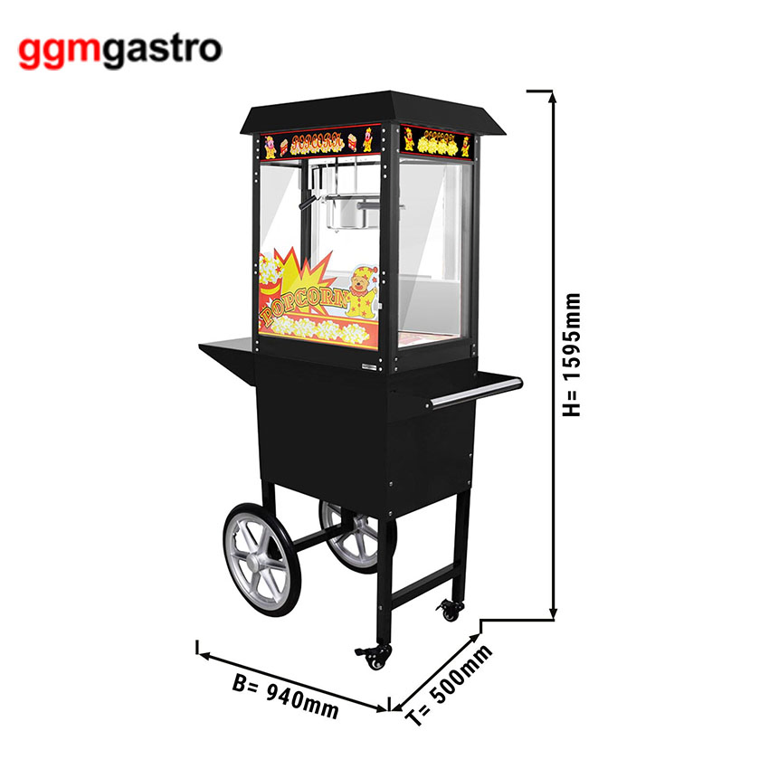 Classic Design Commercial Popcorn Machine Incl. Trolley