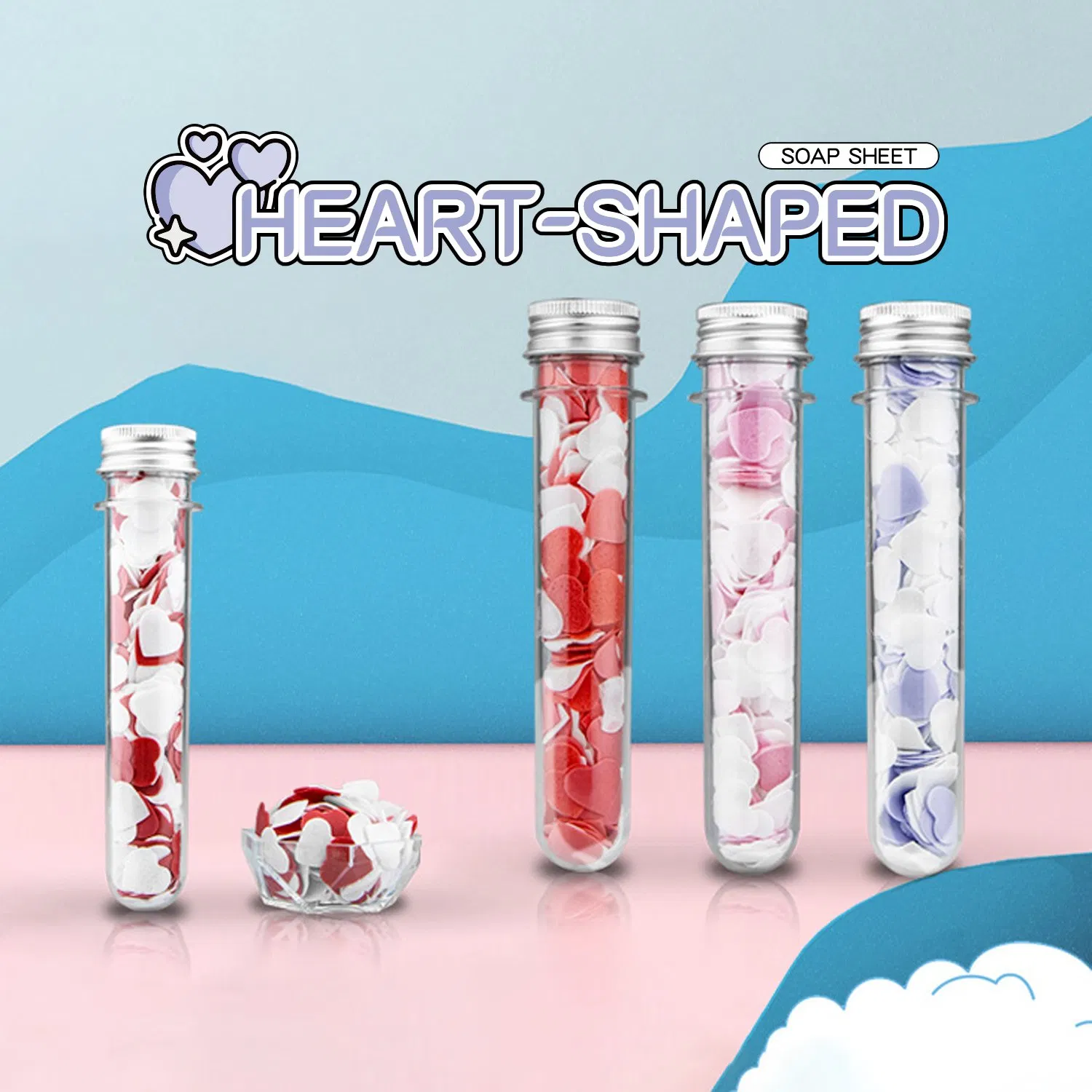 OEM Custom Disposable Handwashing Heart Shaped Soap Tablets
