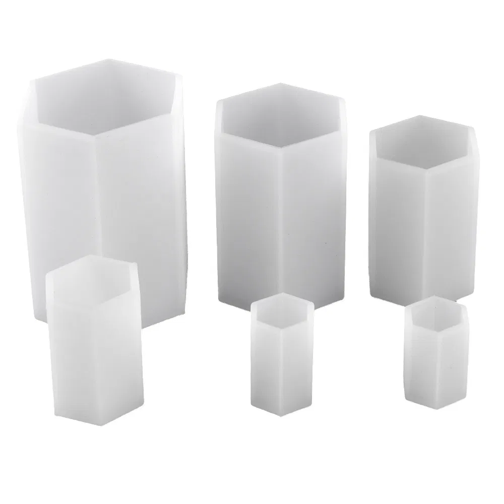 DIY Crystal Epoxy Cylinder Hexagon Epoxy Silicone Mould Candle Holder Candle Specimen Soap Mould