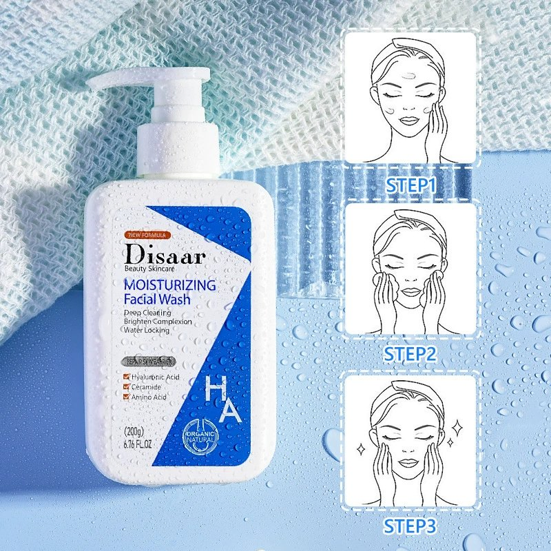 Wholesale Hyaluronic Acid Face Cleanser ODM/OEM Deep Cleansing Pore Cleaner Foam Cream Moisturizing Facial Wash