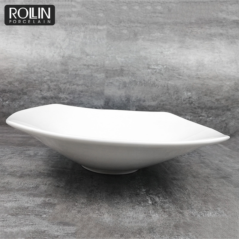 Wholesale Square Nice Porcelain Shallow Square Salad Bowl