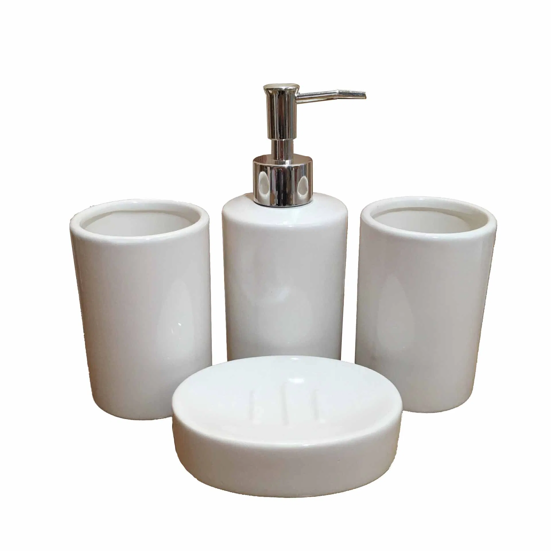 European Style Simple Ceramic White Four-Piece Bath Set Bathroom Supplies Bathroom Accessories