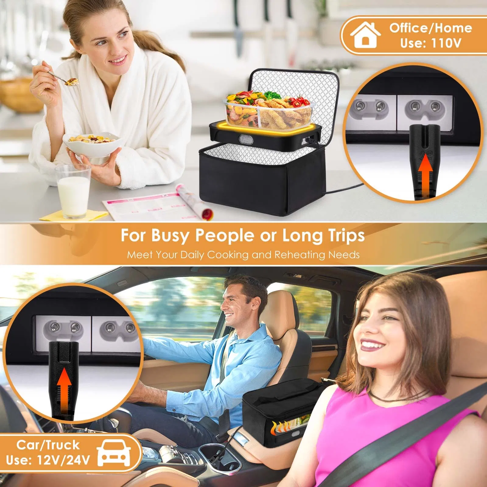 80W Electric Food Warmer Portable Mini Oven Heater for Multi-Scene Use