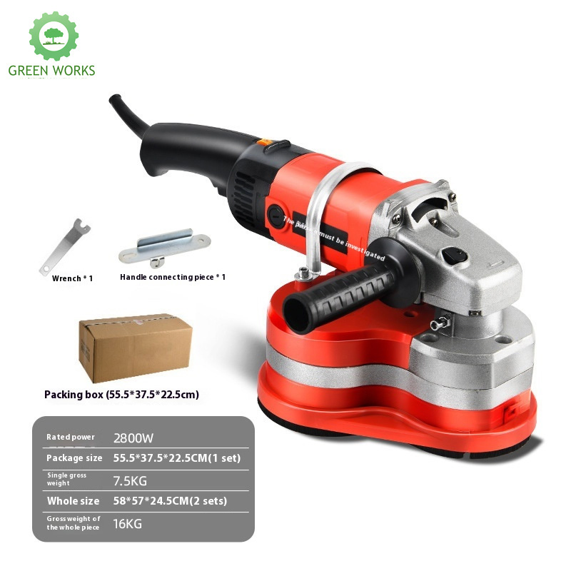 Portable Dust-Free Concrete Grinder Floor Wall Sander with 3 Blades
